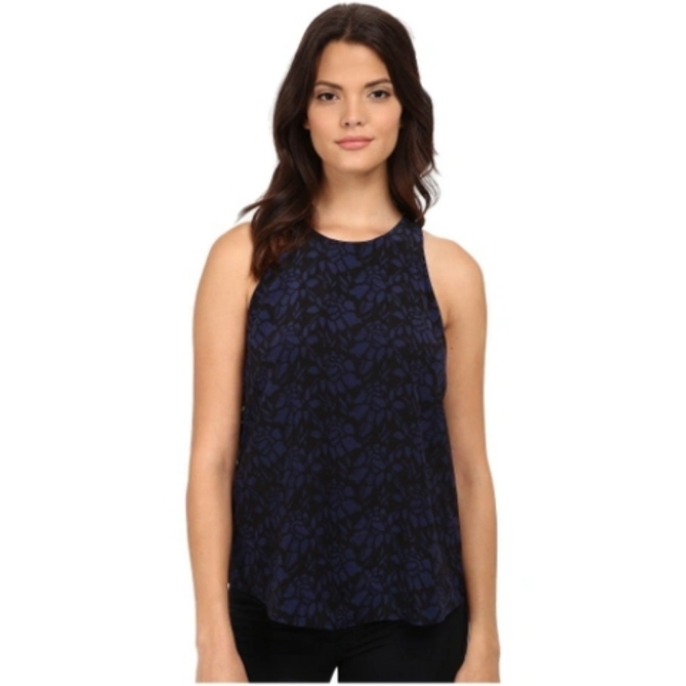 Joie Llara Silk Tank in Caviar